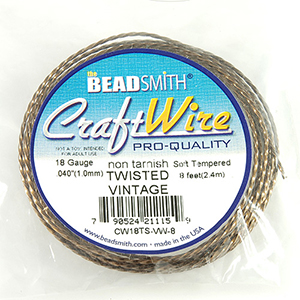 BEADSMITH 青銅色螺旋方線 18G
